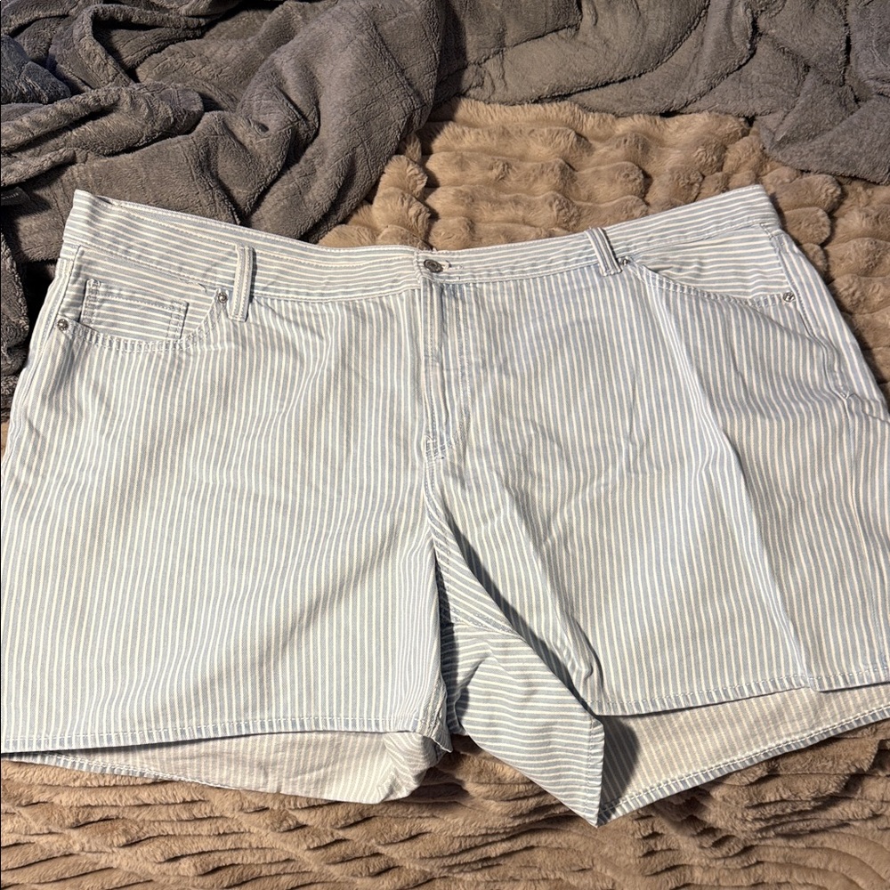 Old Navy Light Blue Striped Women's Shorts